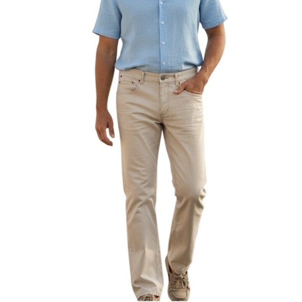 Tommy Bahama Men's Pants 35x34 Authentic Straight Leg Chinos‎ Beige Cotton